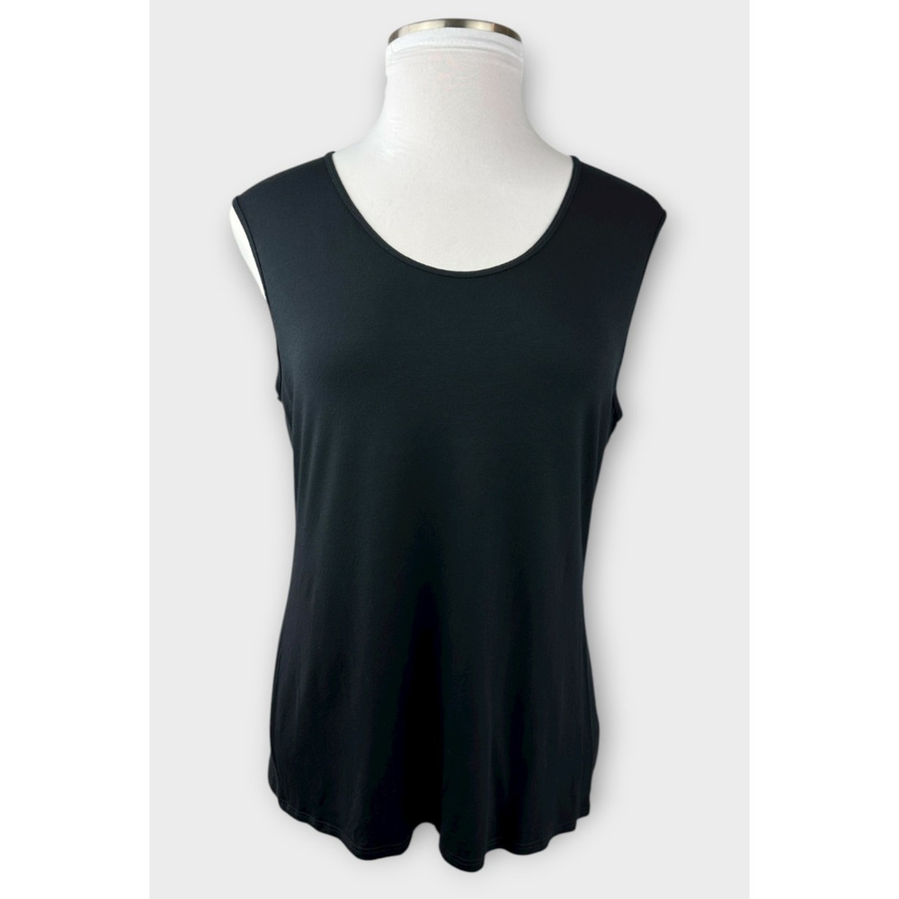 Eileen Fisher Lightweight Viscose Jersey Scoop Neck Sleeveless Top XL Minimalist - Picture 4 of 11